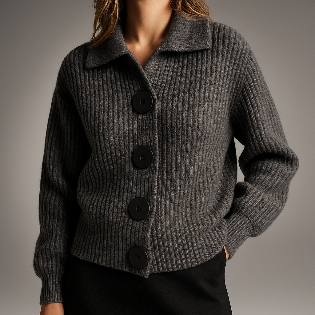 Aoife | Oversized Button-Front Orange Cardigan