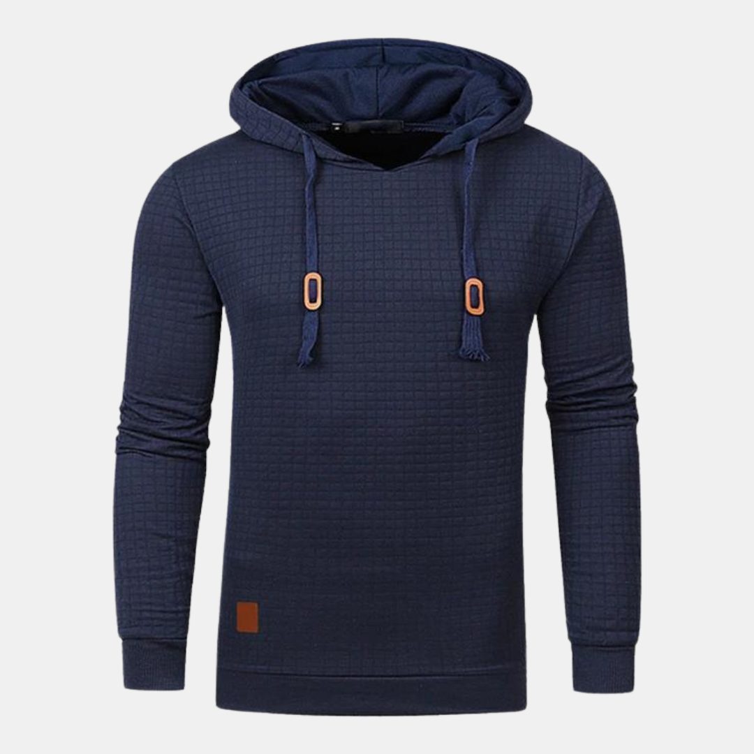 Waffle Knit Hoodie Pullover for Men
