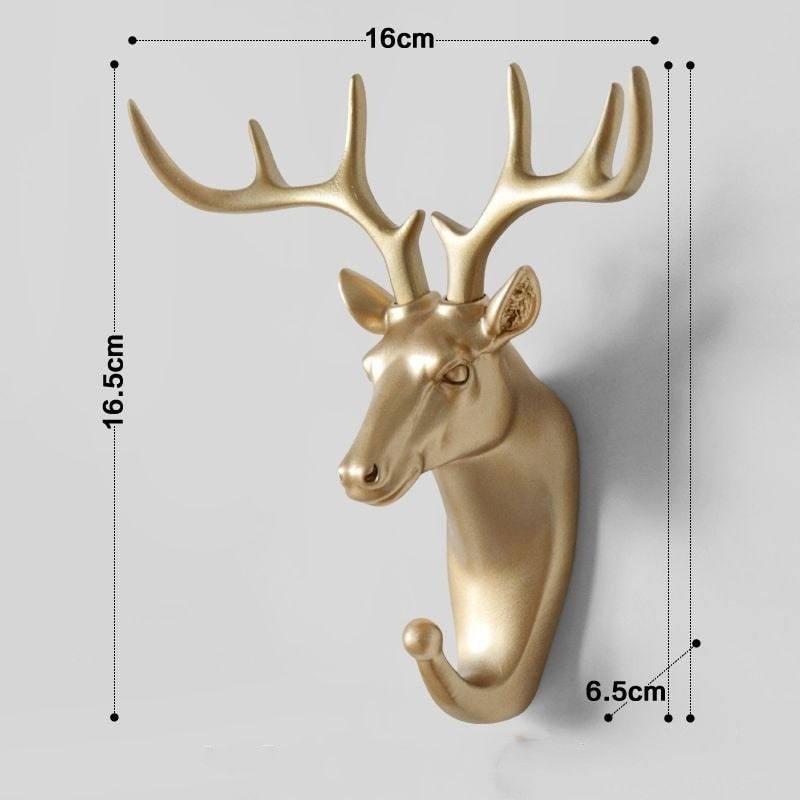 Wall Hook and Mounted Coat Rack with Key Hanger for Decorative Animal Head Design