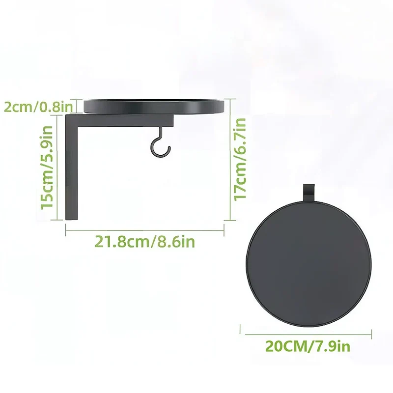 Wall-Mounted Bird Bath | Weatherproof Iron & 2-in-1 Basin & Hook | 20 cm Basin