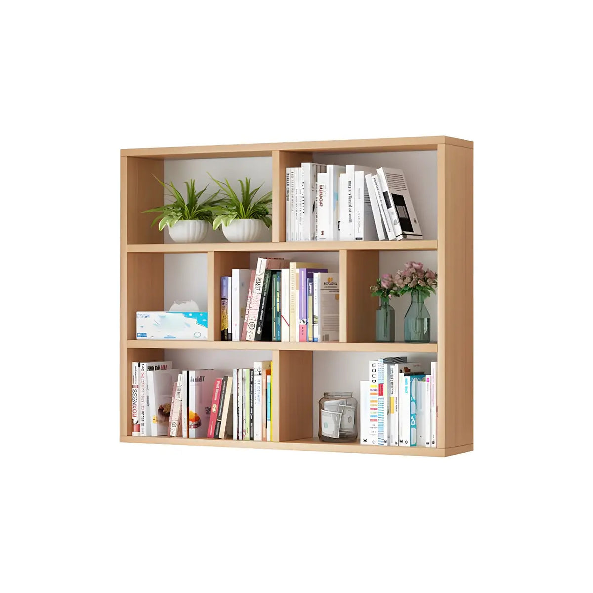 Wall-Mounted Bookshelf | Floating Poplar Wood | Widths 60–120 cm