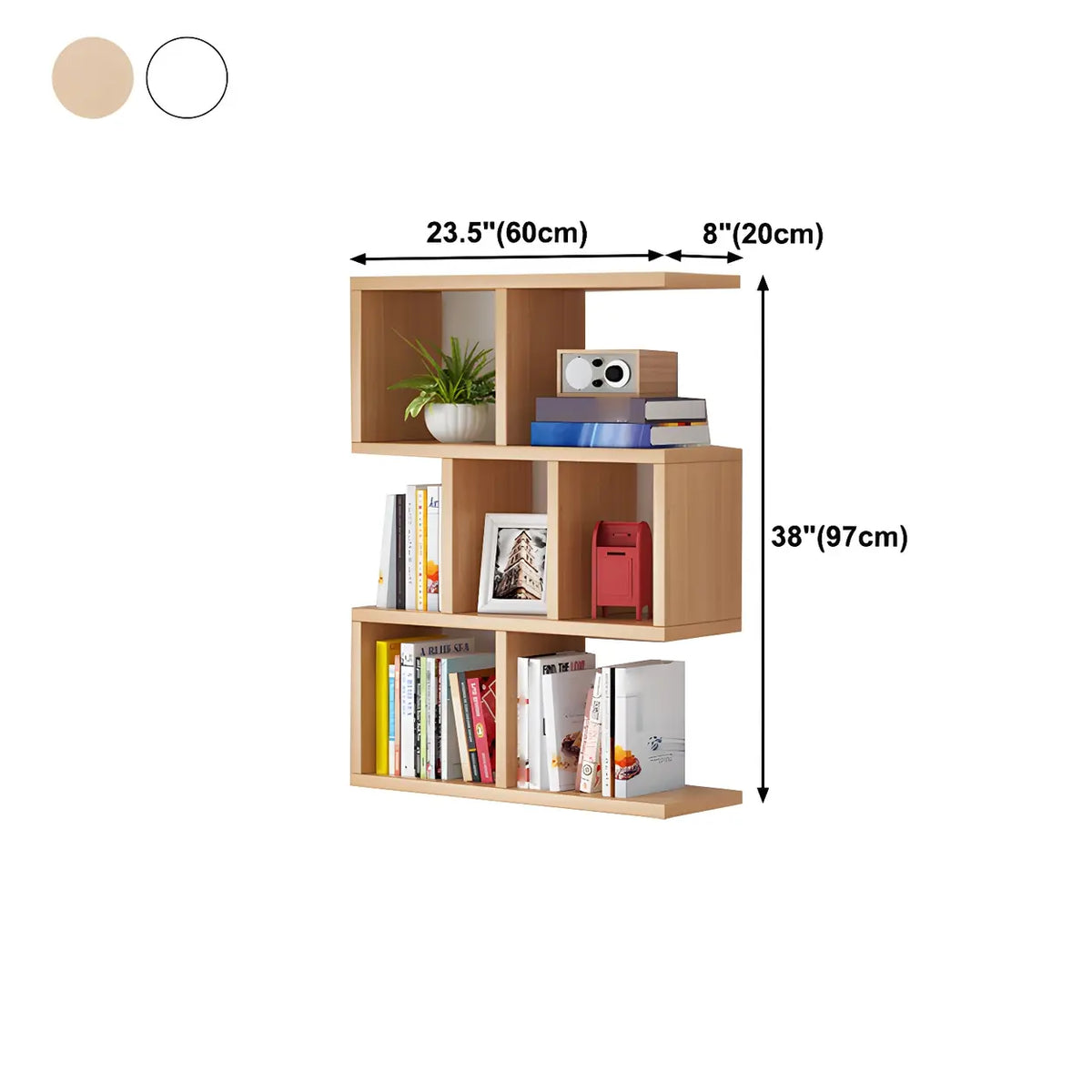 Wall-Mounted Bookshelf | Floating Poplar Wood | Widths 60–120 cm