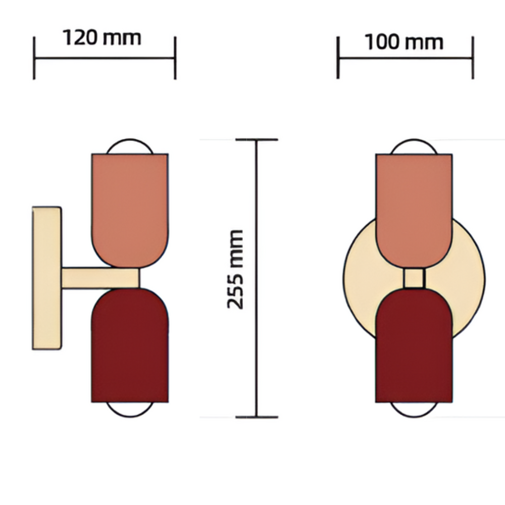 Wall Sconce with Dual Capsule Shades and Up-Down Lighting for Modern