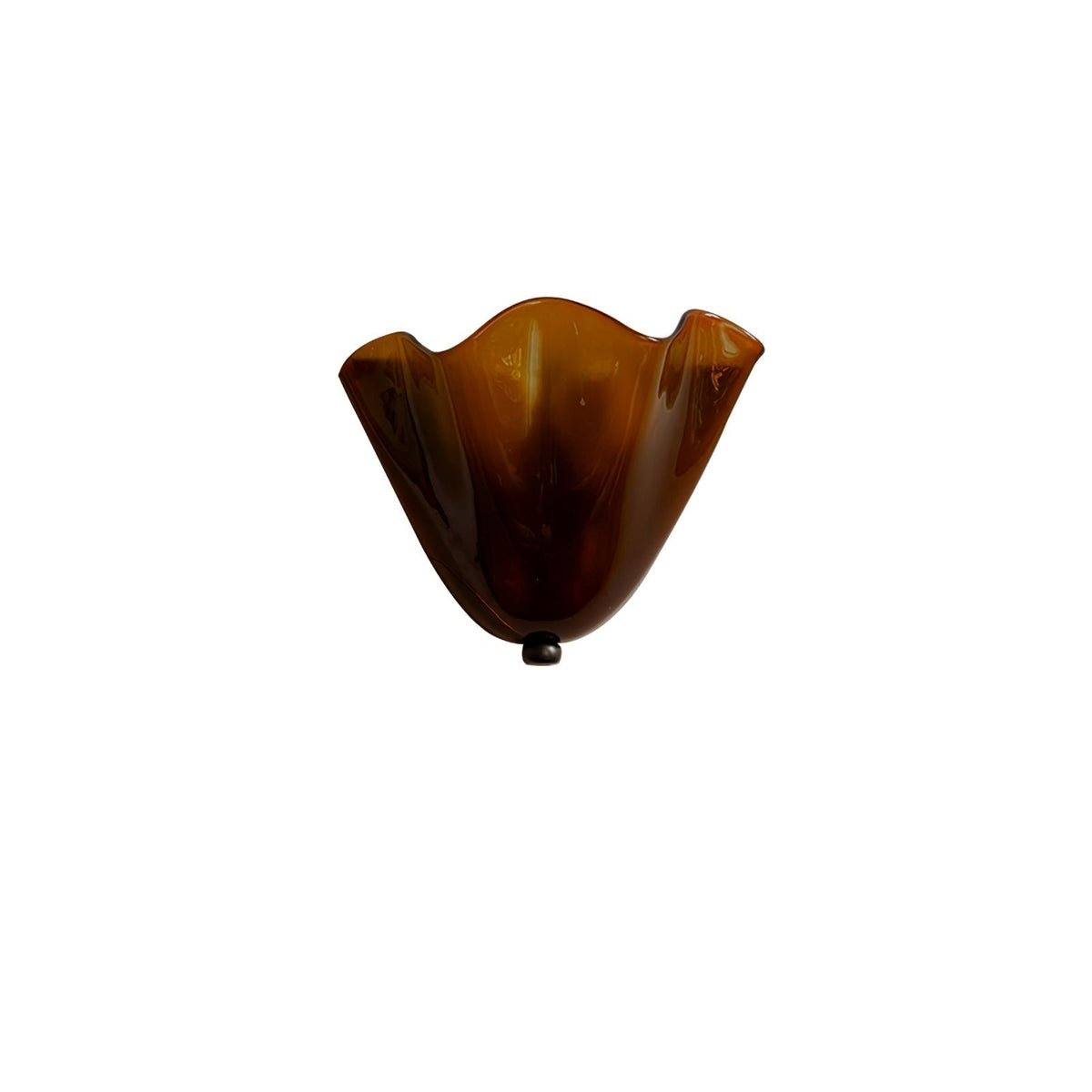 Wall Sconce with Wavy Glass Shade and Warm Ambient Lighting
