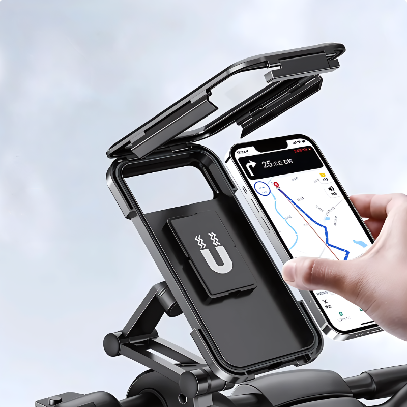 Waterproof Bike Phone Holder Mount with Adjustable Arm and Clear Touch Screen