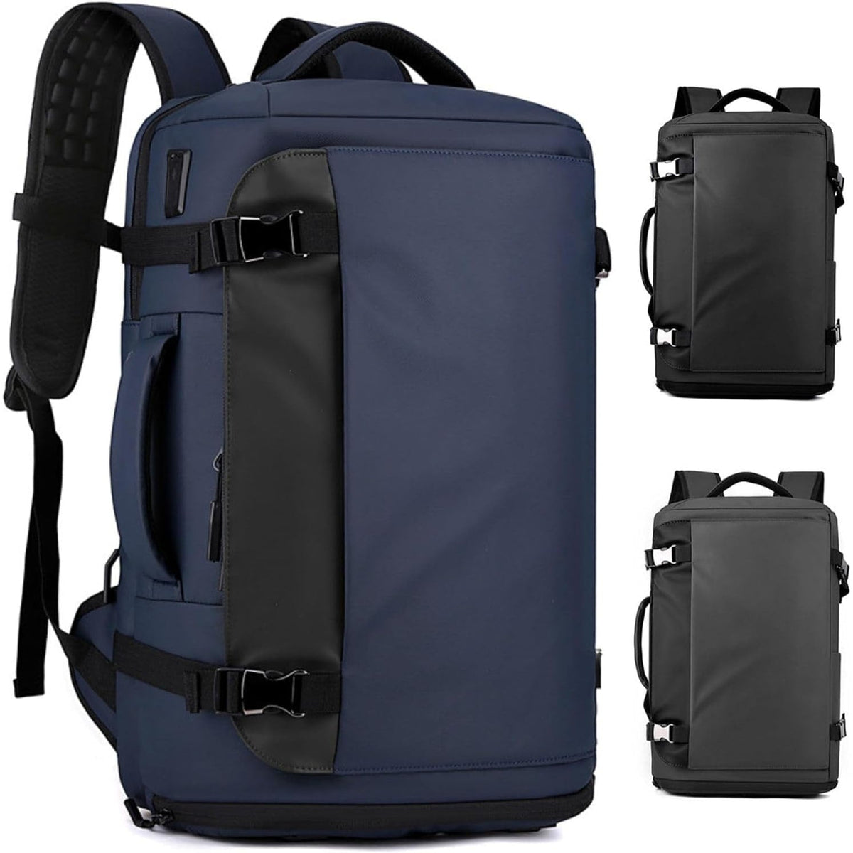 Waterproof Travel Backpack with Laptop Compartment USB Port and Trolley Sleeve