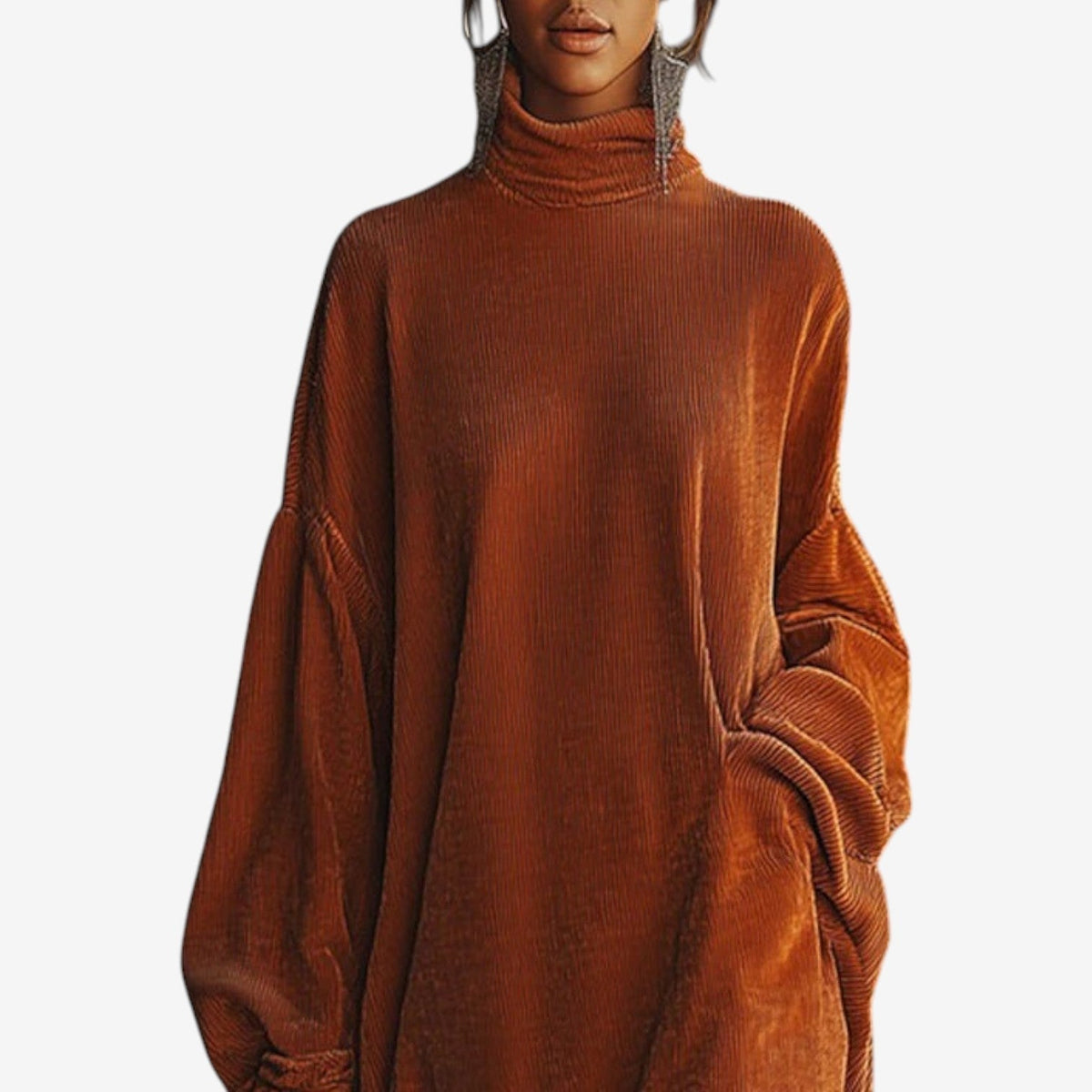 Persimmon | Knit Fringe Sweater Dress