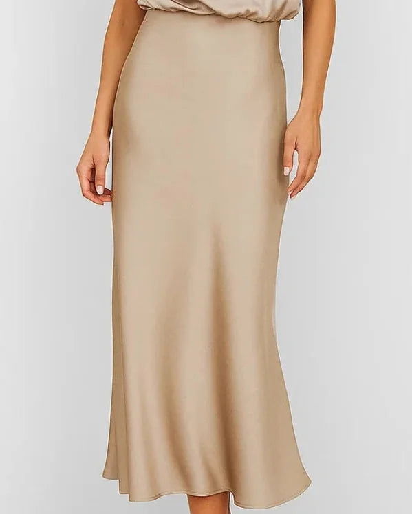 Wedding Guest Dress – Dark Red Halter Satin Maxi