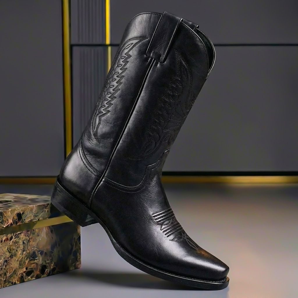 Western Leather Cowboy Boots for Men