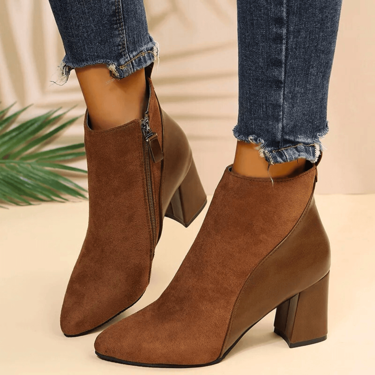 Theoline | Shaft Pointed Toe Ankle Boots