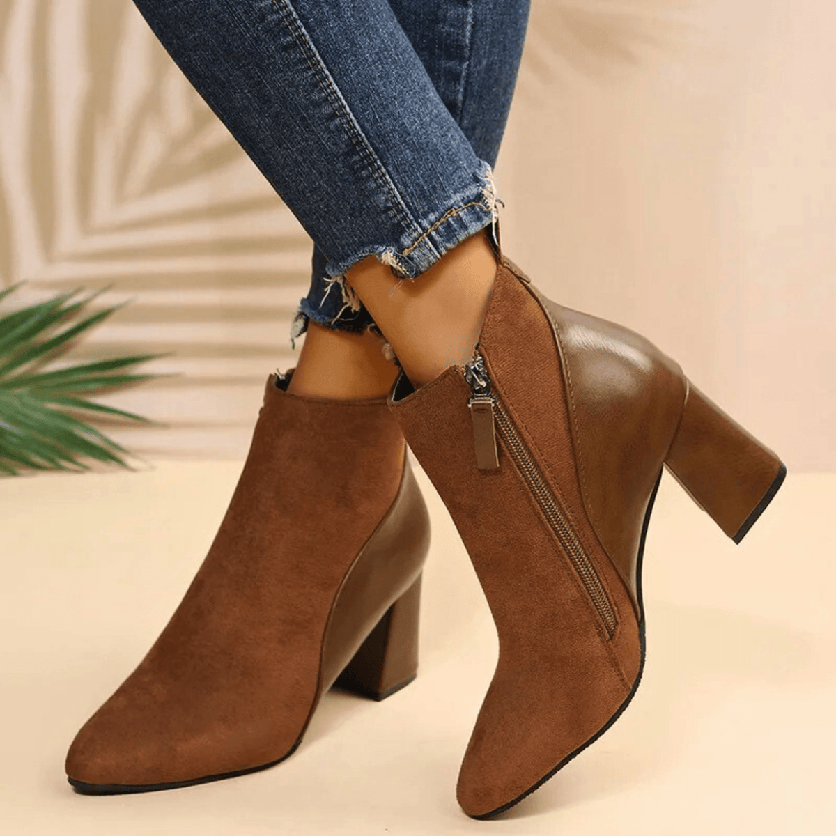 Theoline | Shaft Pointed Toe Ankle Boots