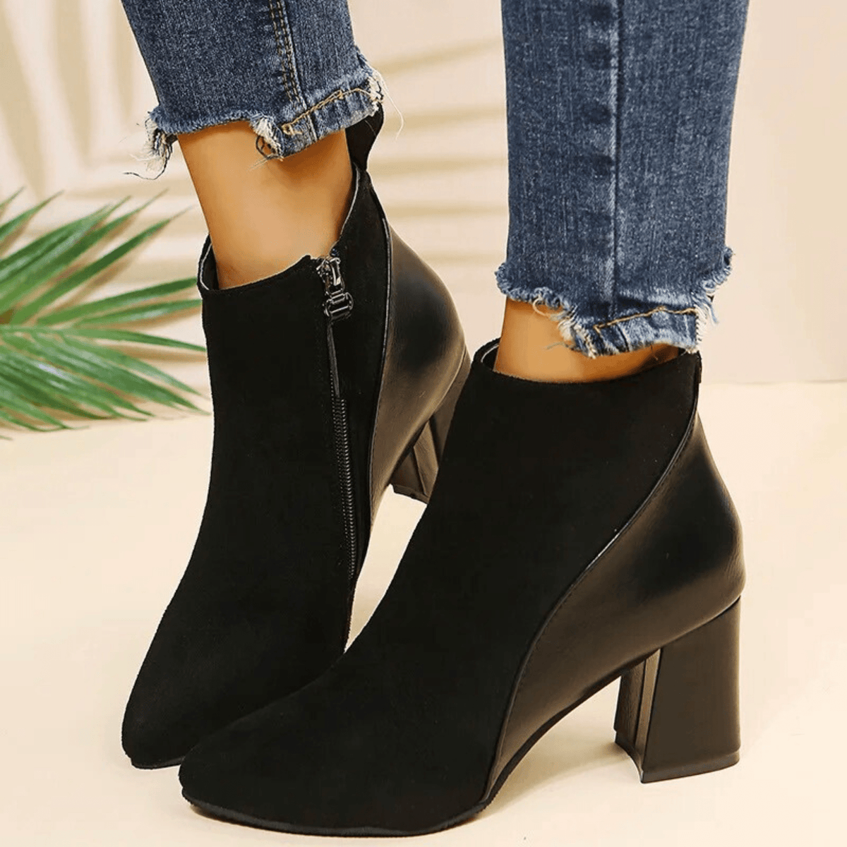 Theoline | Shaft Pointed Toe Ankle Boots