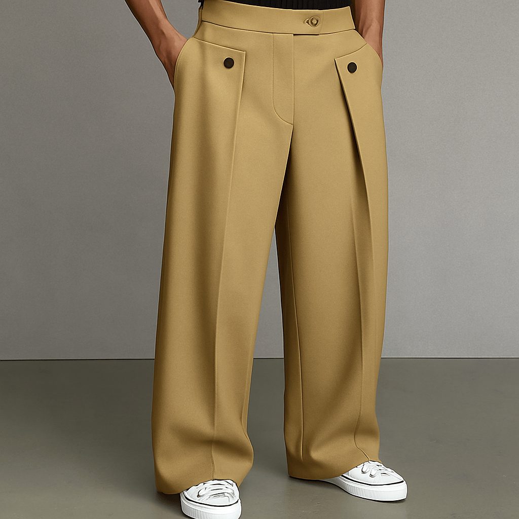 Wide Leg Chino Pants for Men