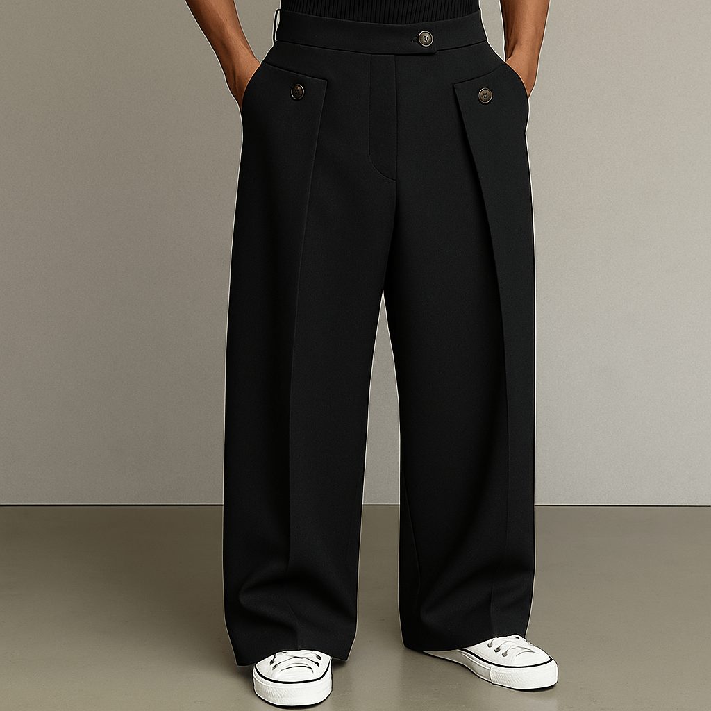 Wide Leg Chino Pants for Men