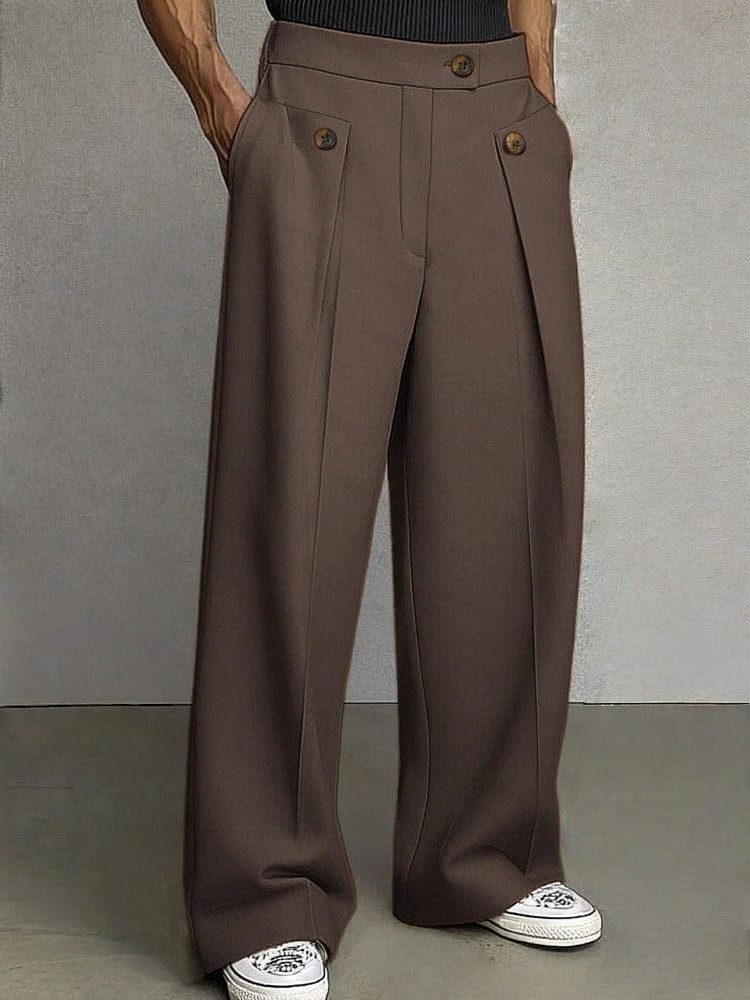 Wide Leg Chino Pants for Men