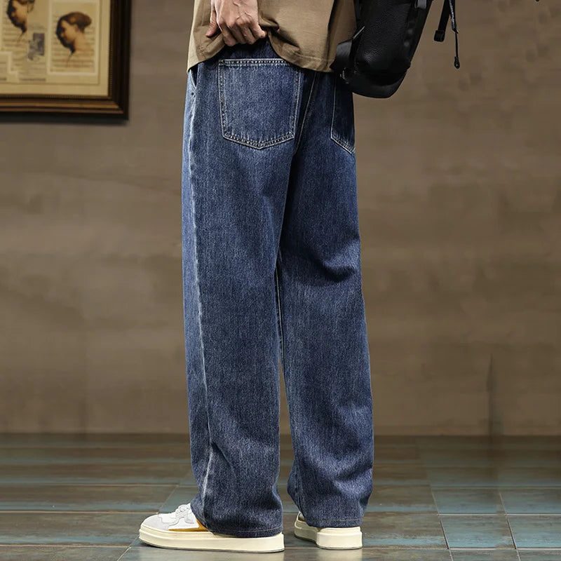 Wide-Leg Drawstring Jeans for Men