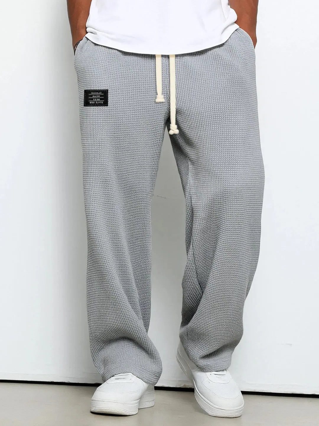 Wide Leg Drawstring Trousers for Men