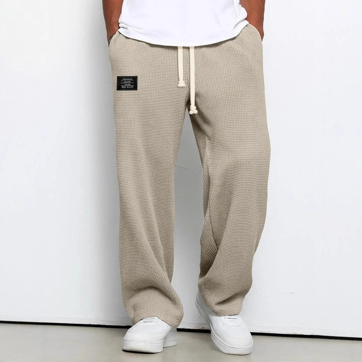 Wide Leg Drawstring Trousers for Men