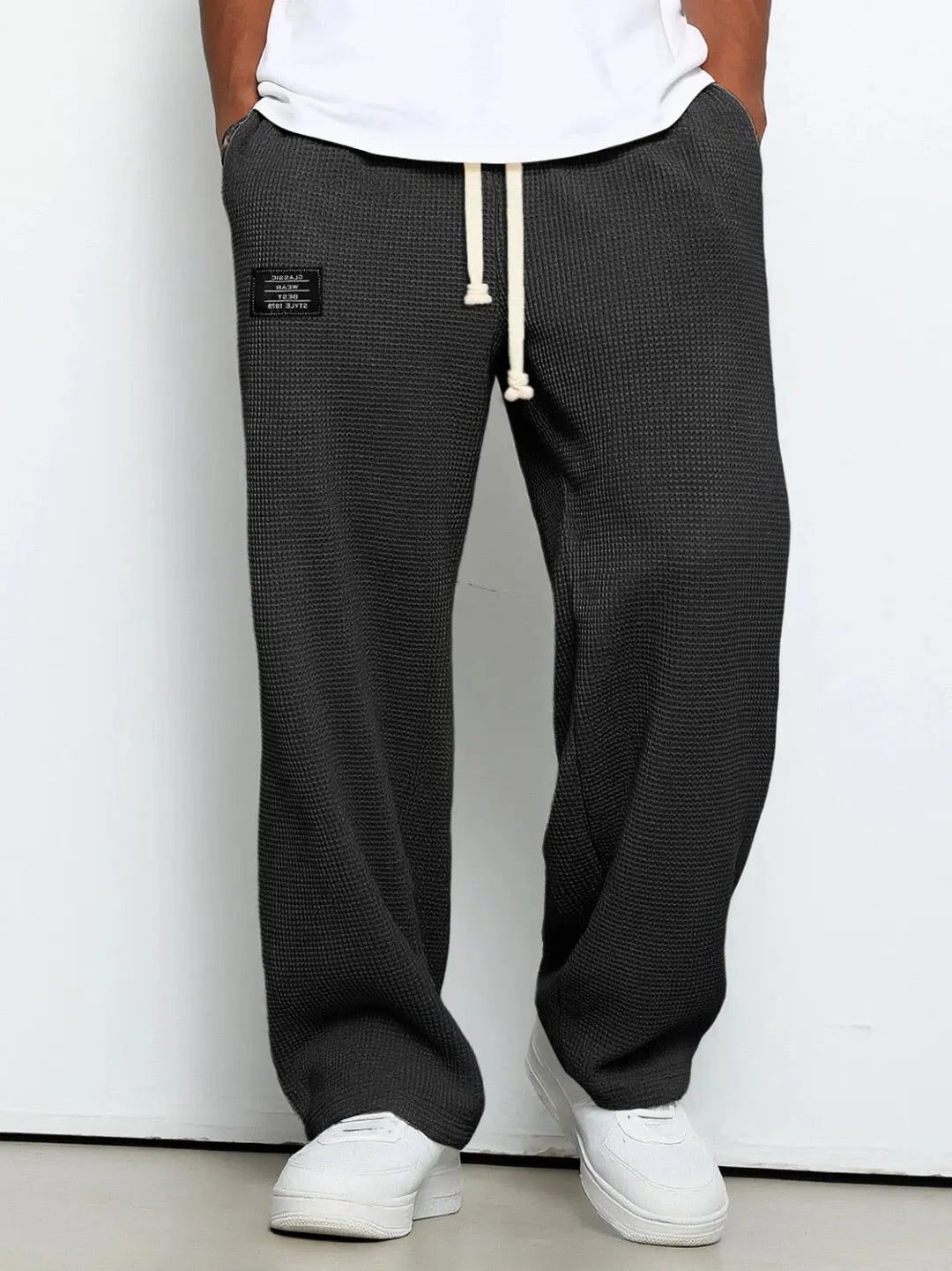Wide Leg Drawstring Trousers for Men