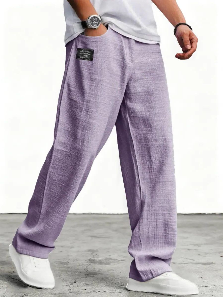 Wide-Leg Linen Trousers for Men