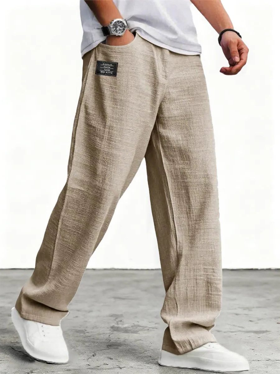 Wide-Leg Linen Trousers for Men