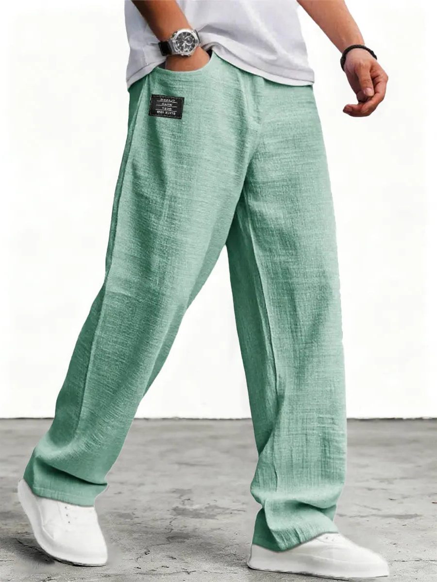 Wide-Leg Linen Trousers for Men