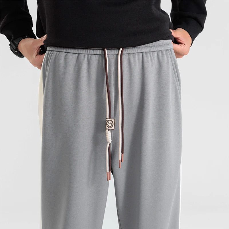 Wide-Leg Sweatpants with Side Stripe for Men