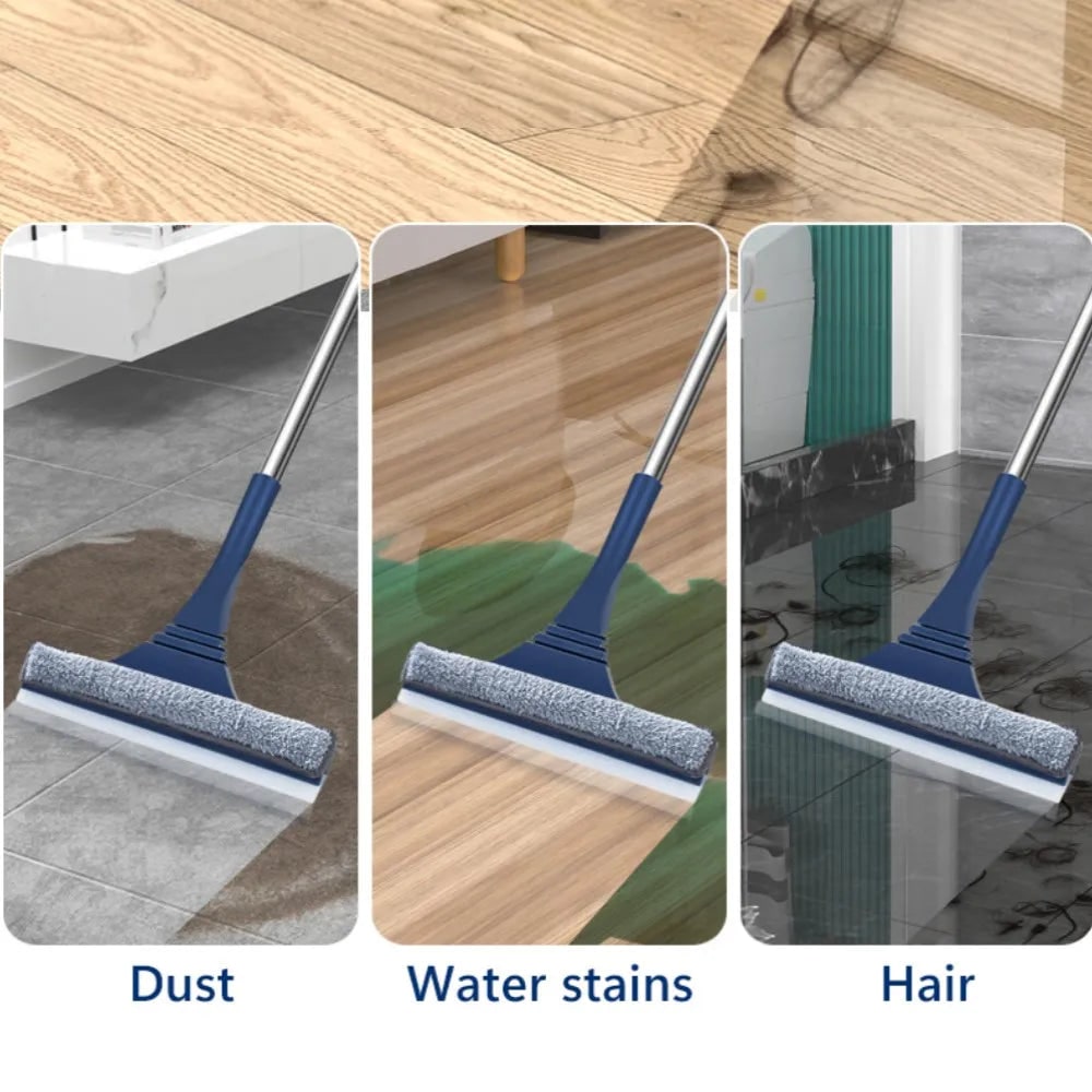 Window Squeegee with Microfiber Scrubber and Telescopic Pole for Streak-Free Cleaning