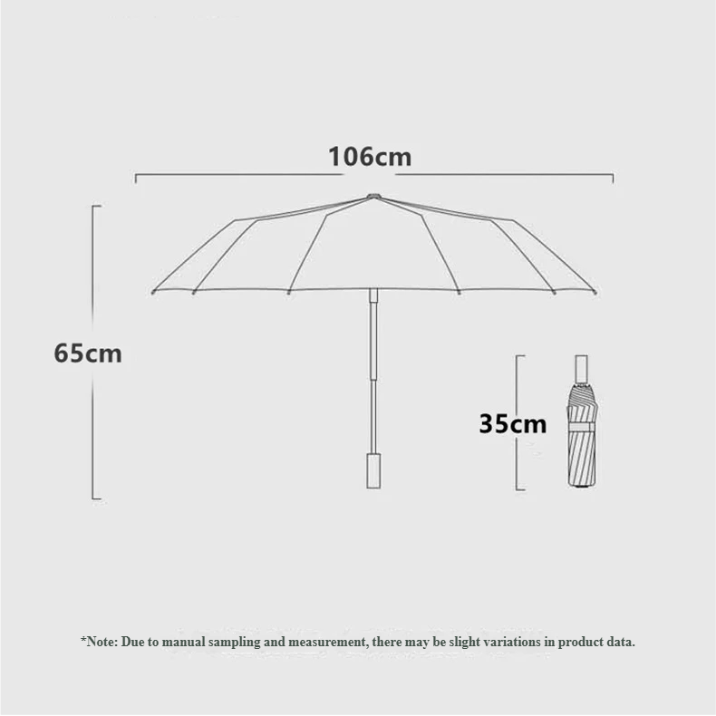 Windproof Travel Umbrella with Automatic Folding Wooden Handle and Compact Design