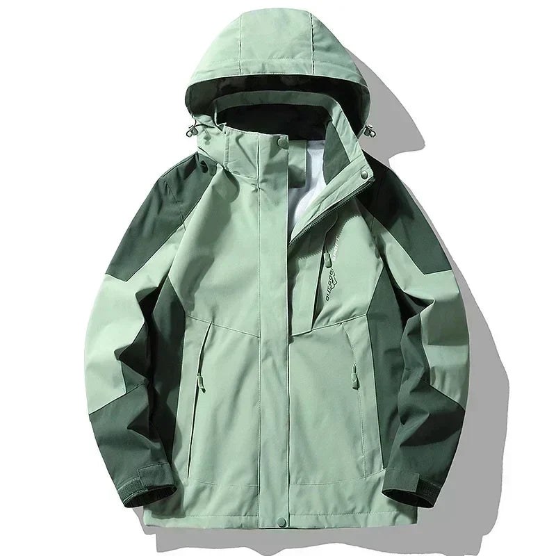 Windproof Waterproof Windbreaker Jacket with Detachable Hood