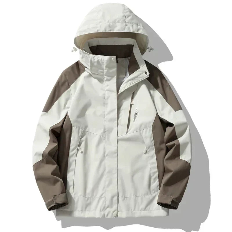 Windproof Waterproof Windbreaker Jacket with Detachable Hood