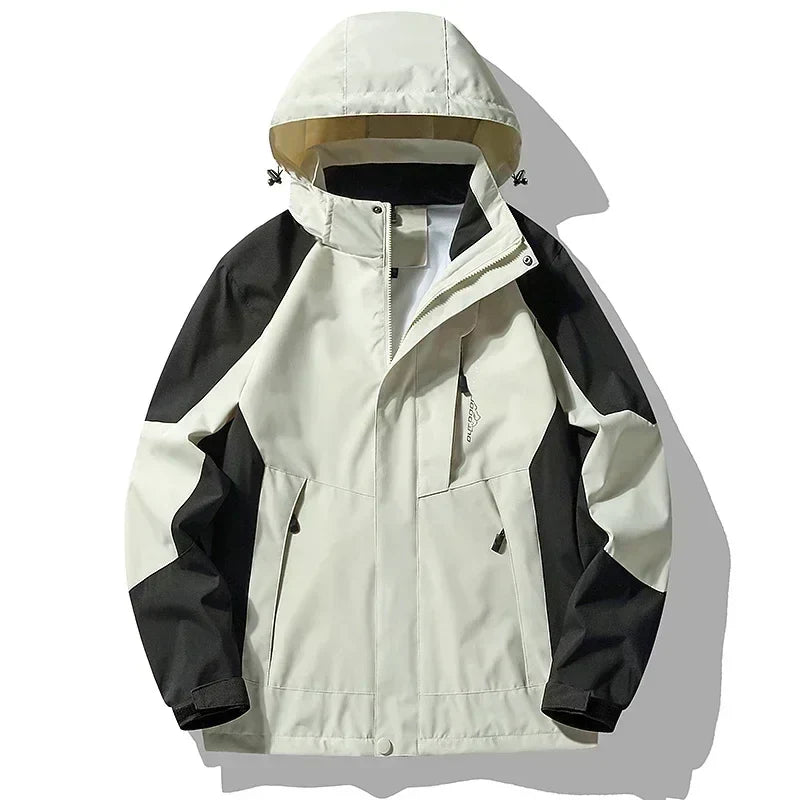 Windproof Waterproof Windbreaker Jacket with Detachable Hood