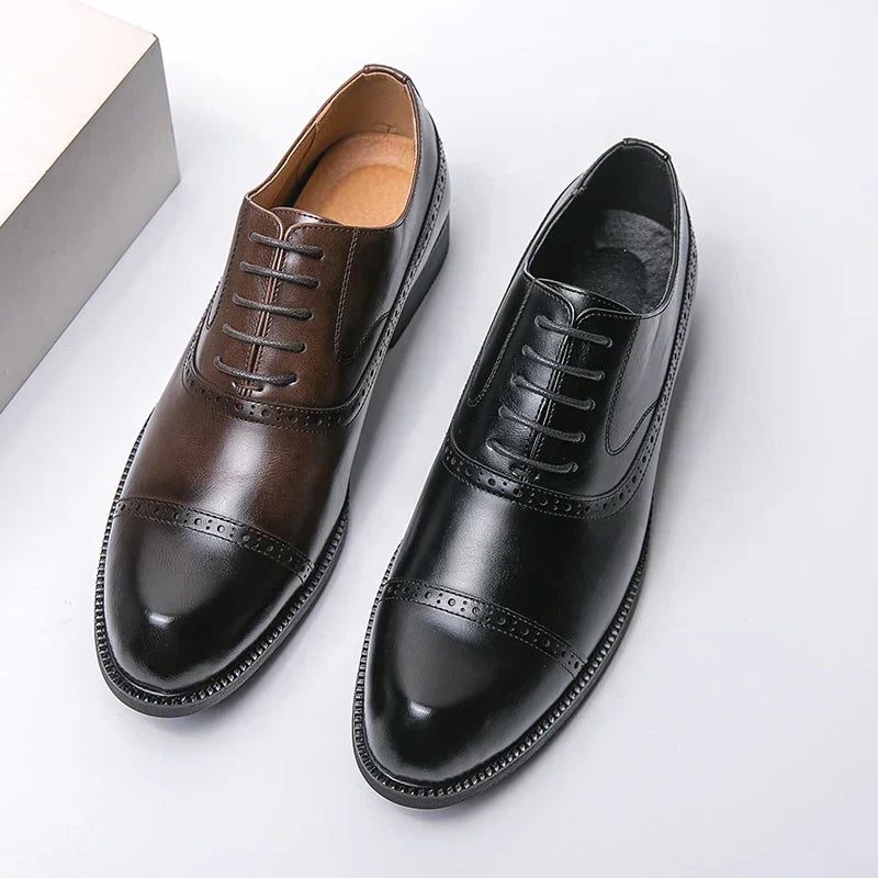 Wingtip Lace-Up Derby Shoes for Men