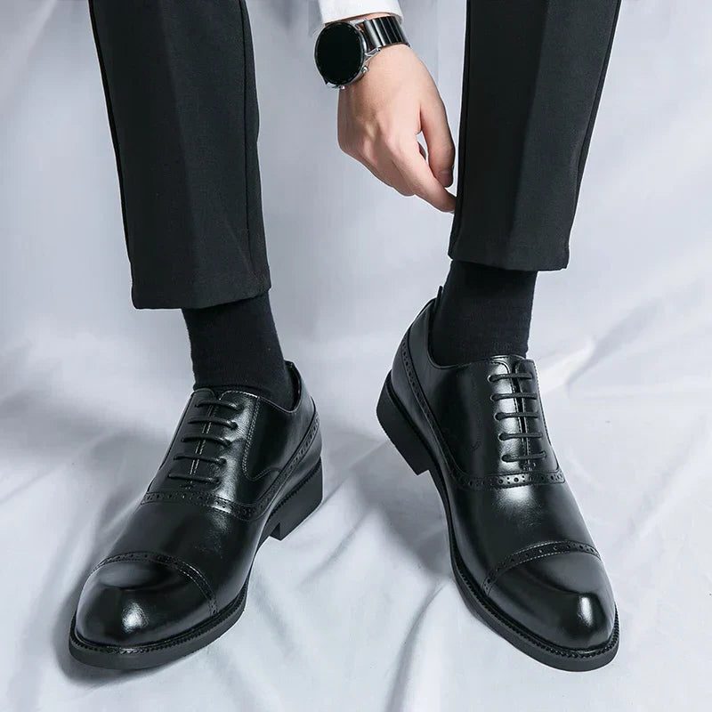 Wingtip Lace-Up Derby Shoes for Men