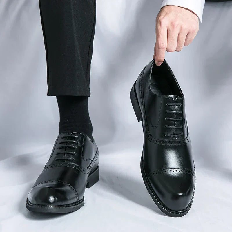 Wingtip Lace-Up Derby Shoes for Men