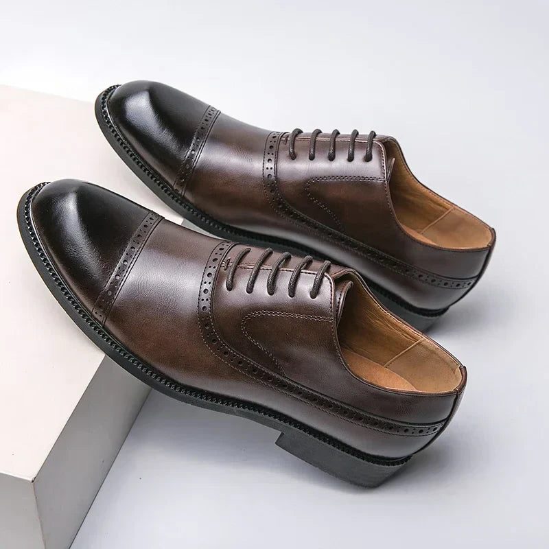 Wingtip Lace-Up Derby Shoes for Men