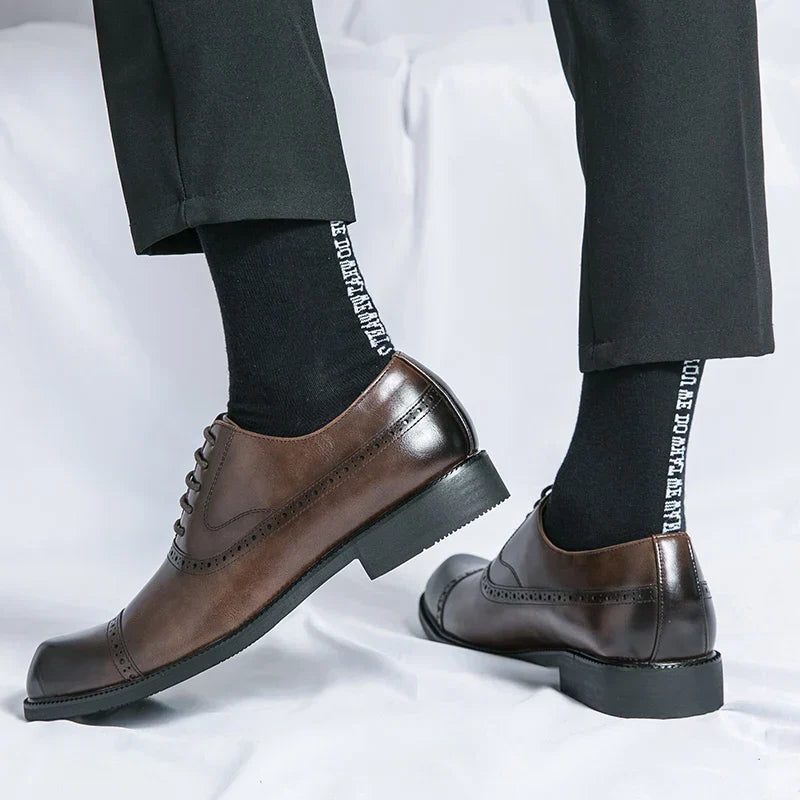 Wingtip Lace-Up Derby Shoes for Men