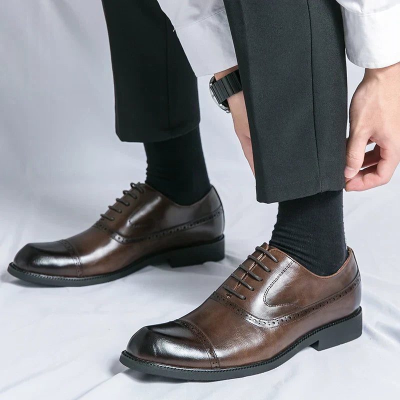 Wingtip Lace-Up Derby Shoes for Men