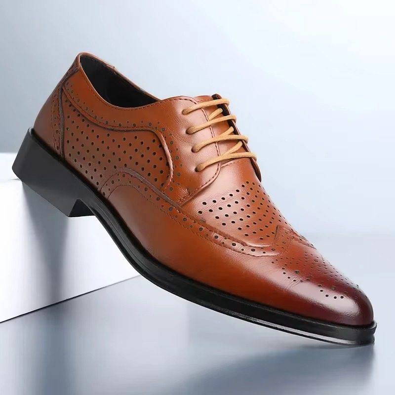 Wingtip Lace-Up Oxford Shoes for Men