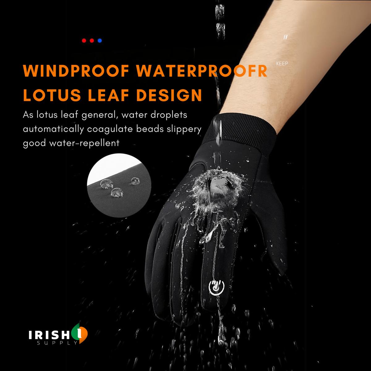 Winter Bike Riding Gloves with Waterproof Thermal Shell and Touchscreen Fingertips