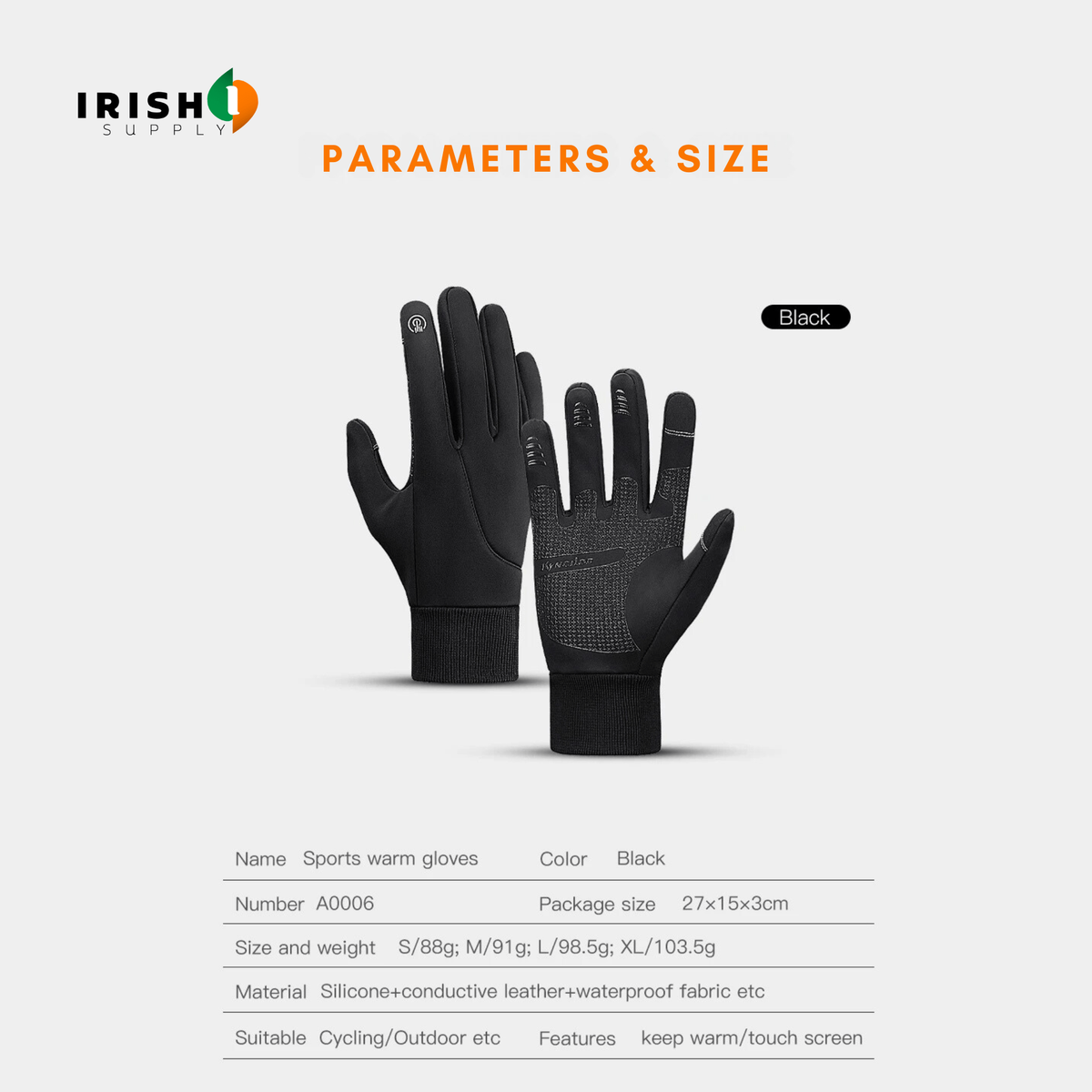 Winter Bike Riding Gloves with Waterproof Thermal Shell and Touchscreen Fingertips