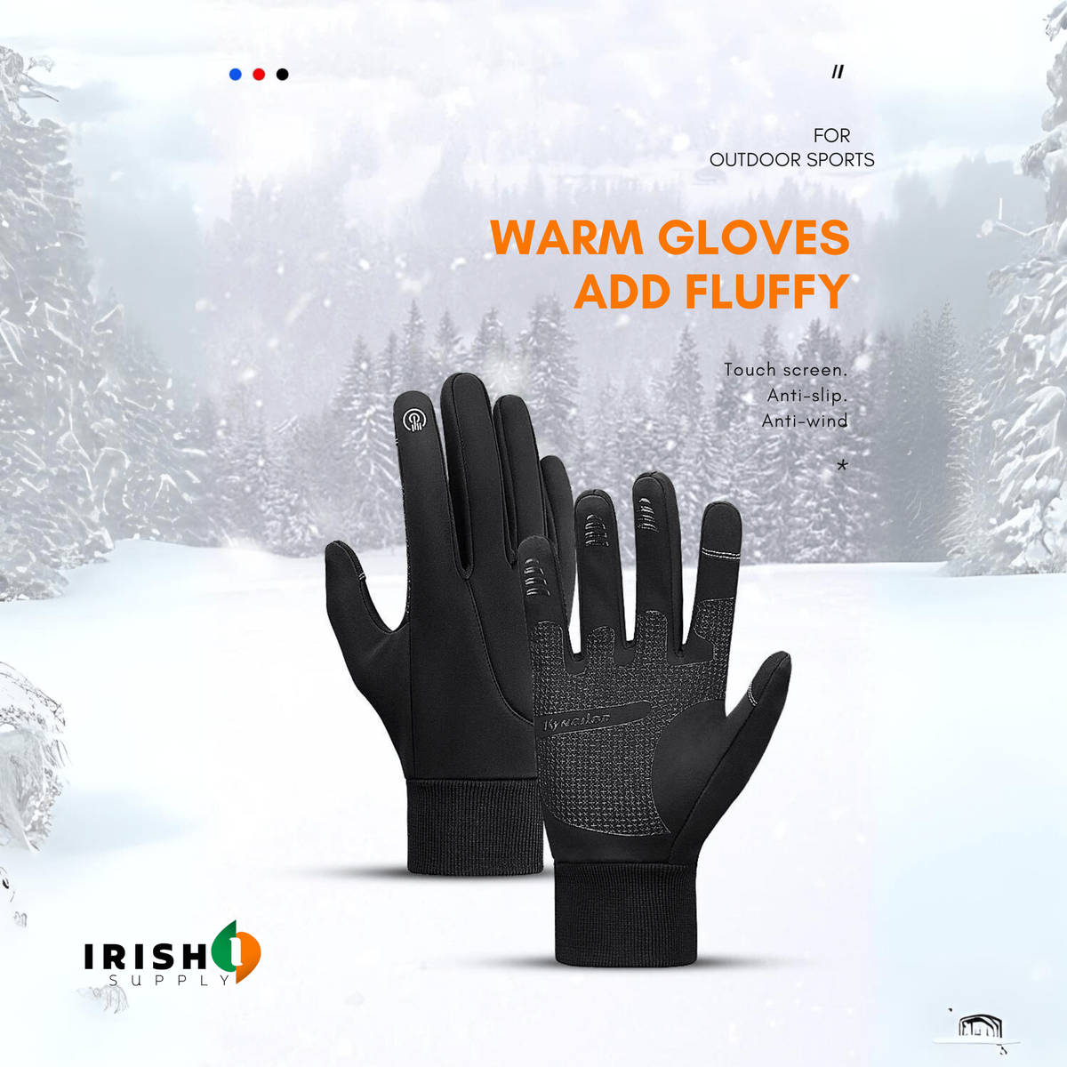 Winter Bike Riding Gloves with Waterproof Thermal Shell and Touchscreen Fingertips