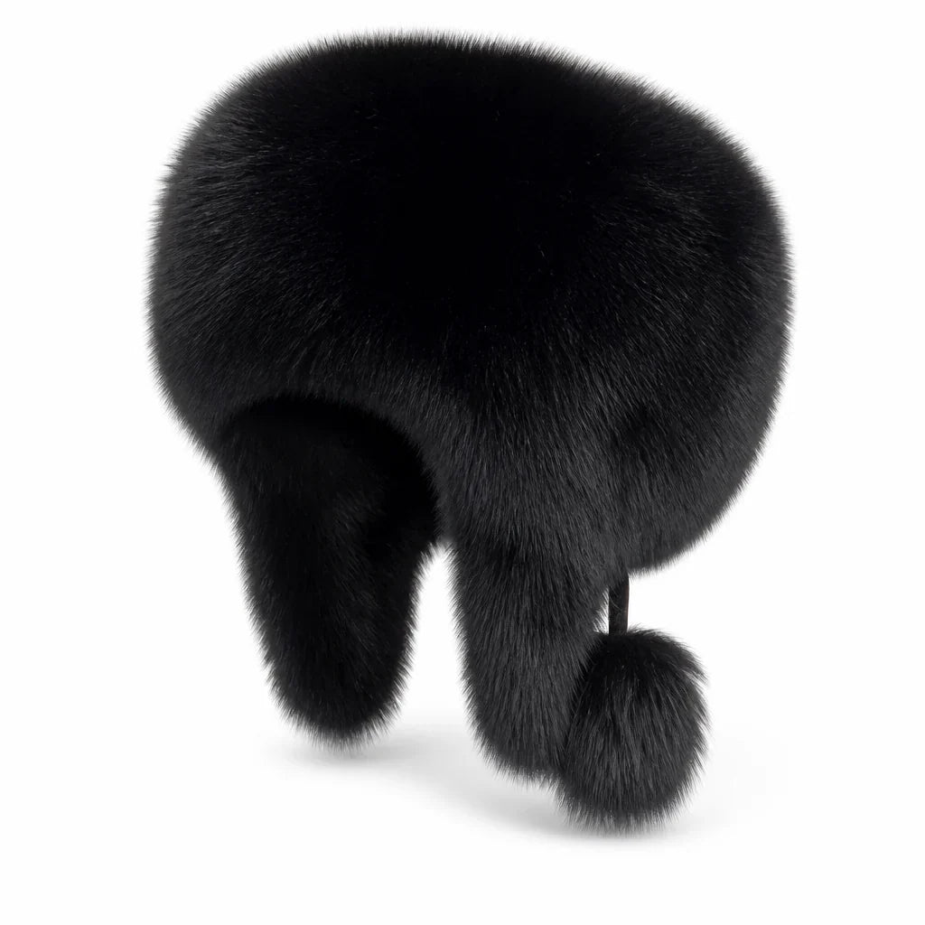 Winter Hat | Natural Fox Fur & Integrated Ear Flaps