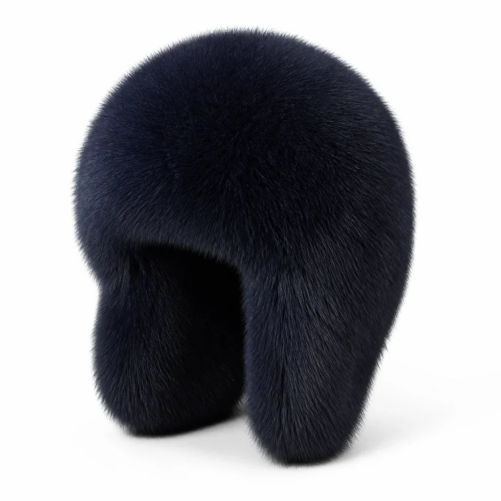 Winter Hat | Natural Fox Fur & Integrated Ear Flaps