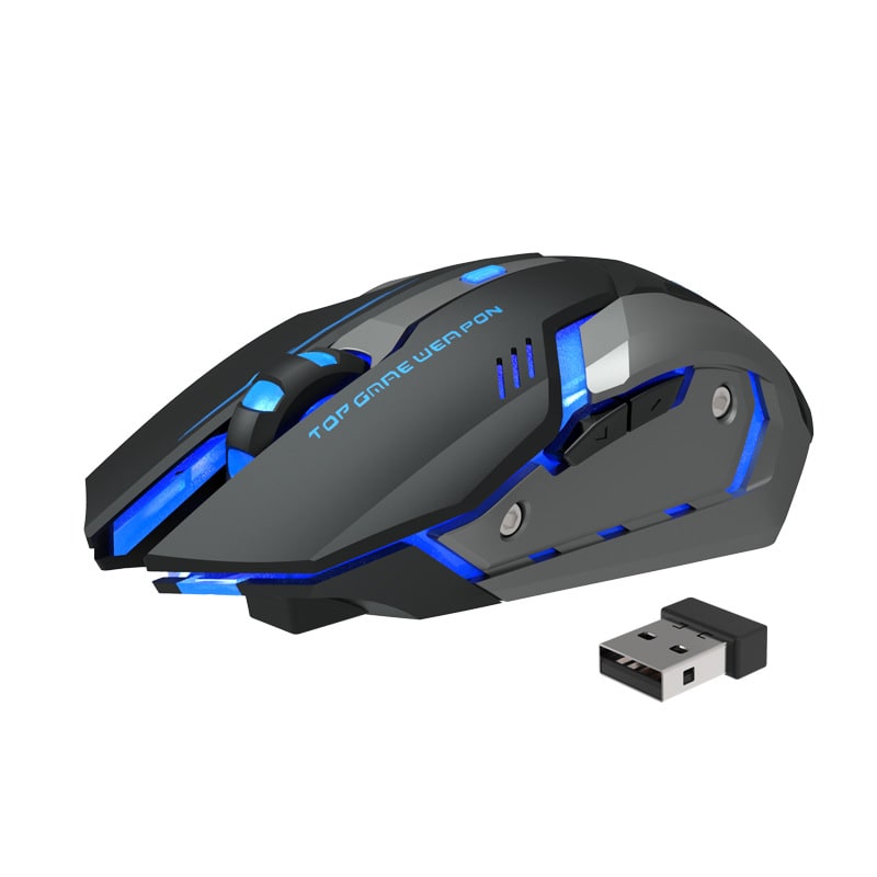 Wireless Ergonomic Gaming Mouse with LED Backlighting and Programmable Side Buttons