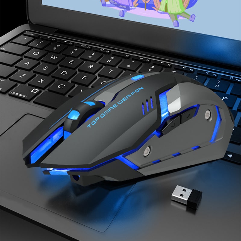 Wireless Ergonomic Gaming Mouse with LED Backlighting and Programmable Side Buttons