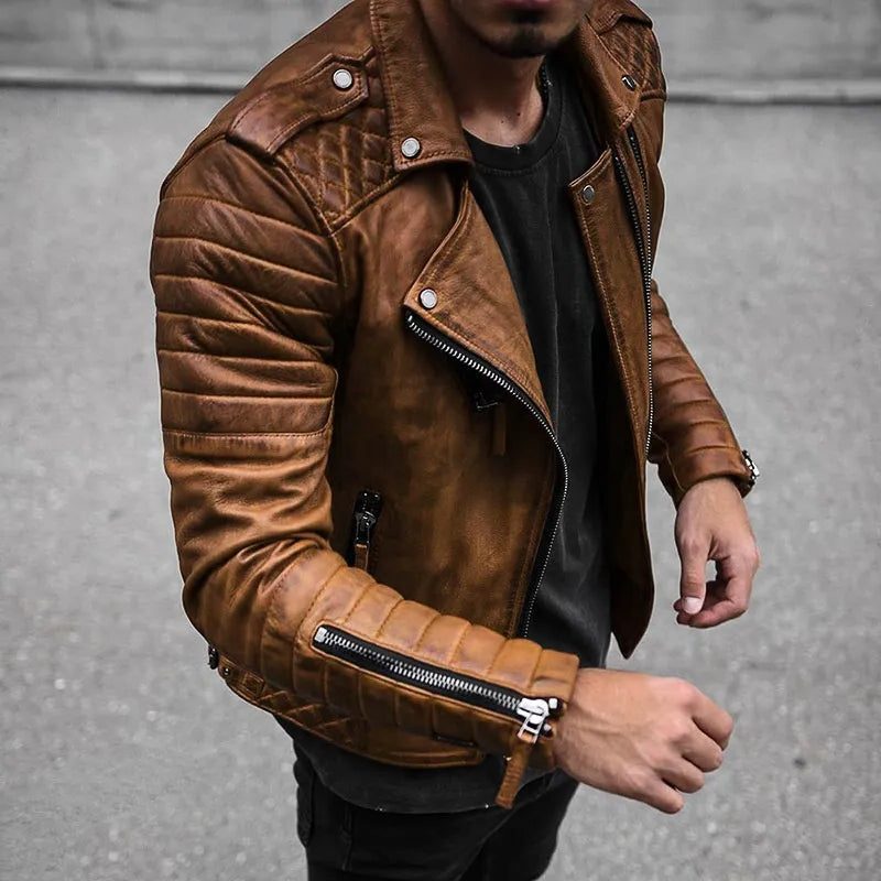 Wolfgang | Men's Slim Fit Leather Biker Jacket