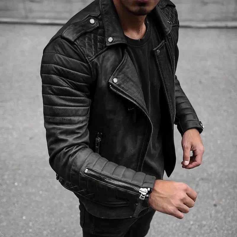 Wolfgang | Men's Slim Fit Leather Biker Jacket