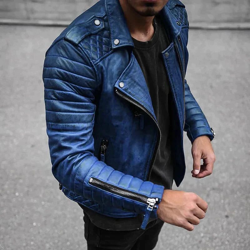 Wolfgang | Men's Slim Fit Leather Biker Jacket