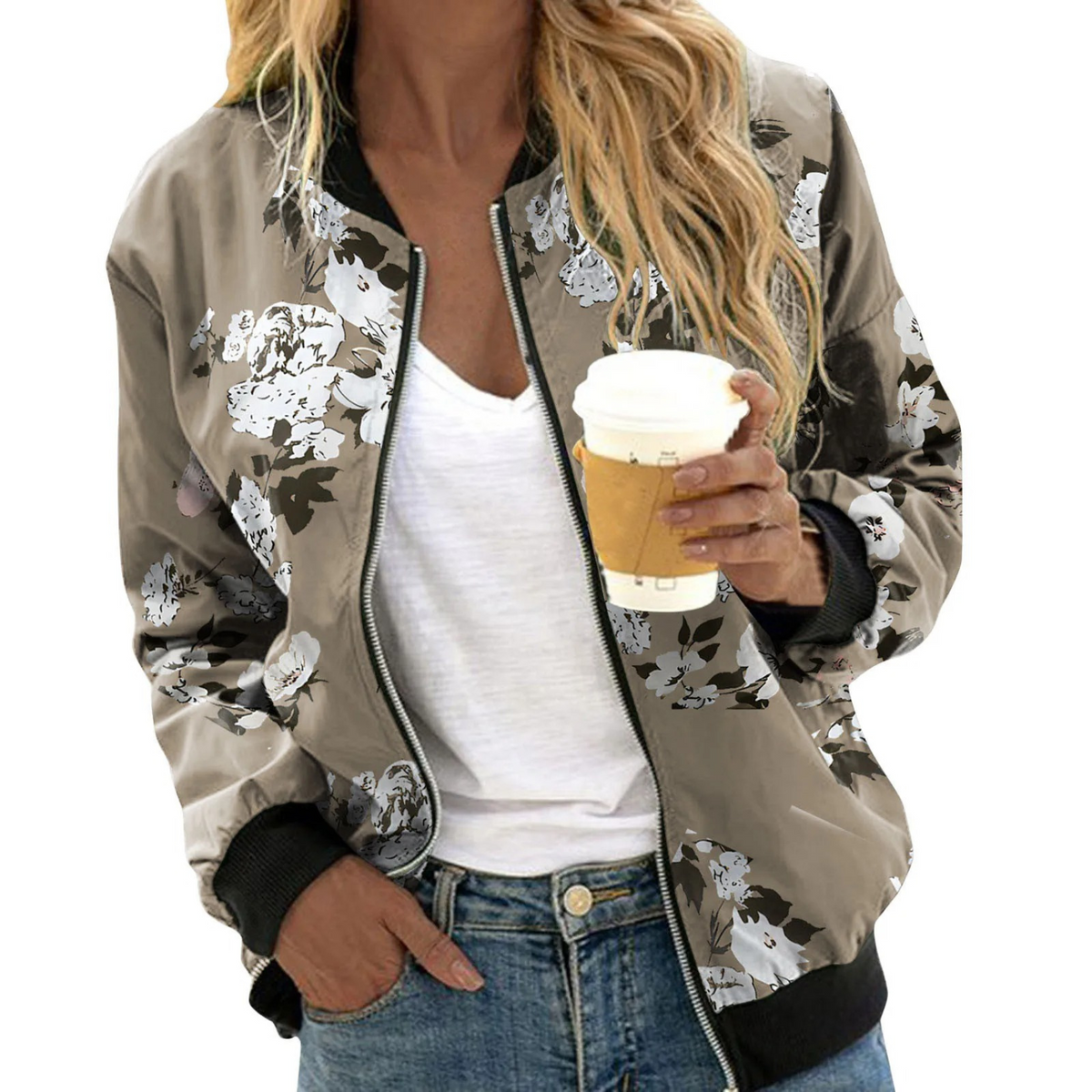 Women's Floral Bomber Jacket